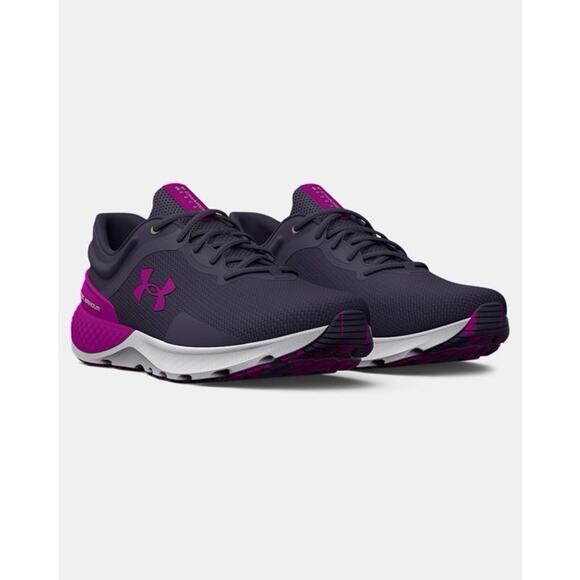 Women's UA Charged Escape 4 Marble Running Gray Purple Shoes| Size 7 - Picture 1 of 10